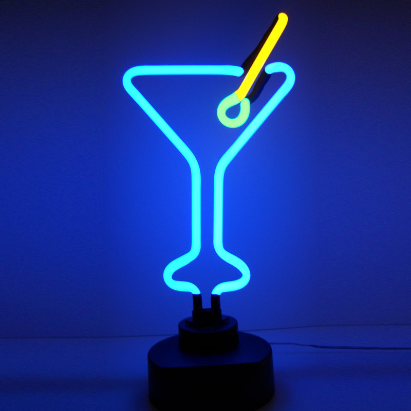 Brayden Studio Guitierrez Martini Glass Tabletop Neon Sign & Reviews